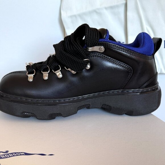BURBERRY Men's "Trek" Black Leather Hiking Walking Boots Black, many sizes - Picture 8 of 14